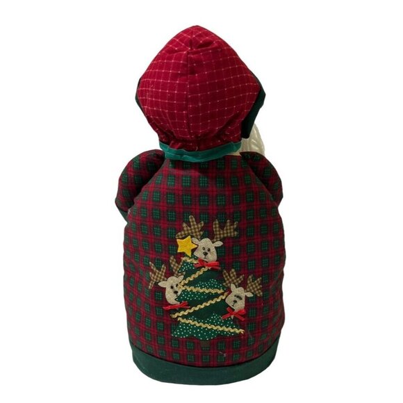 Handcrafted Vtg Christmas Santa Claus 17" Stuffed Fabric Figure Tree Reindeer - Picture 5 of 10